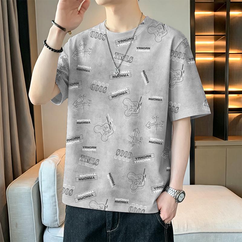T-shirt a maniche corte, Girocollo, Maglia a maniche a metà, Top da uomo taglie forti
