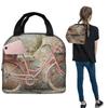 A Vintage Bicycle And Flower Insulated Lunch Bag for Women Kids Portable Food Boxes Thermal Lunch Box Tote