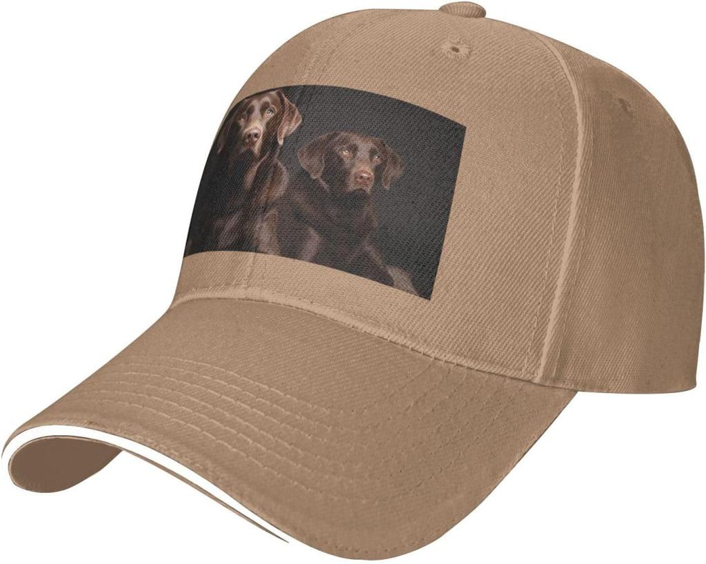 Chocolate Labrador Retriever Dogs Baseball Cap Adjustable Polyester Casual Sun Protection Dad Hat