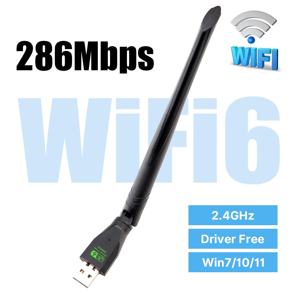 

AX300 WiFi 6 Network Card Driver Free 2.4Ghz 286Mbps 802.11ax USB Adapter with External High Gain Antenna for Windows