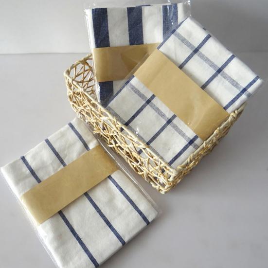 Podkładki kuchenne na stół z lnu i bawełny w paski, serwetki, podkładki pod kubki