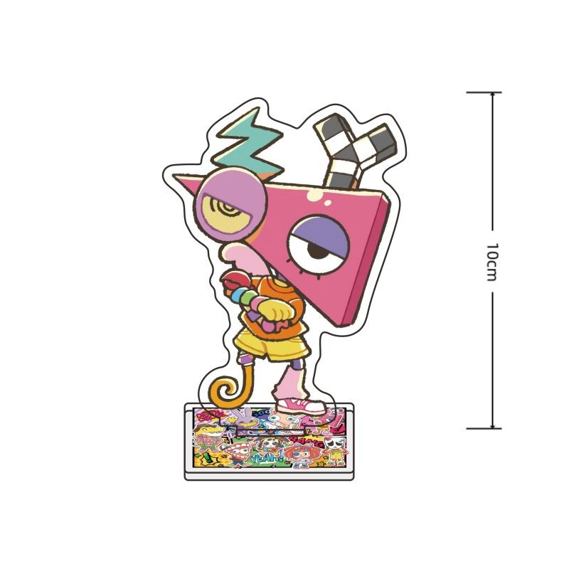Digital Theme Cartoon Acrylic Stand Keychain Purple Bunny Red Nose Clown Desk Decor Cute Collectible Toy Gift for Fans