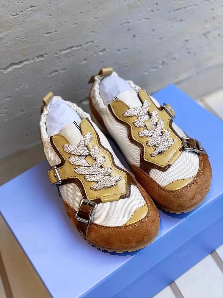 Retro German training shoes women's 2025 new color matching Forrest Gump shoes flat comfortable sports lace-up red casual shoes women