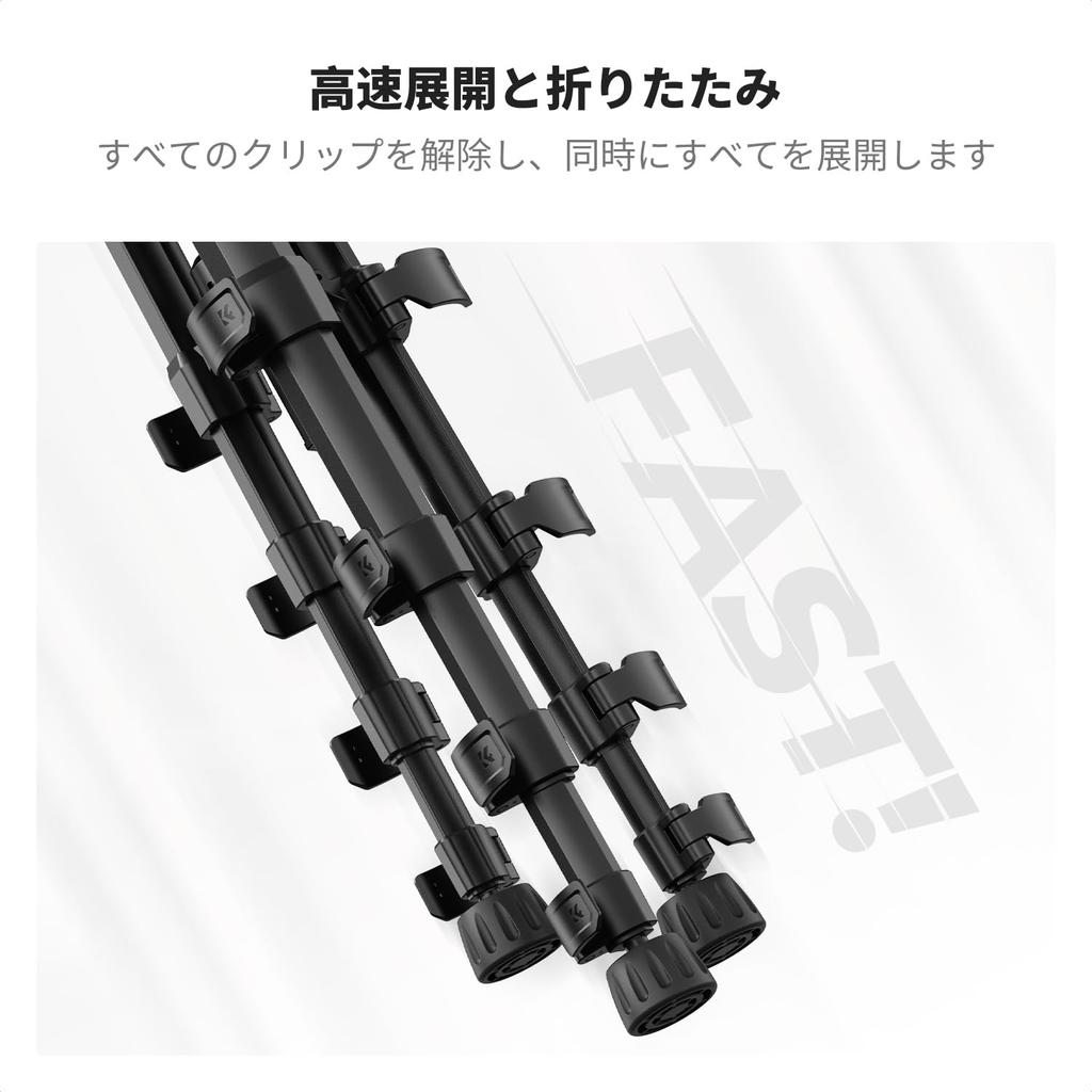 CONCEPT 190cm Camera Travel Tripod for Cameras and 4kg Weight Portable Profile Remote Detachable Video and Manfrotto Quick Release Plate K&F Tripod,