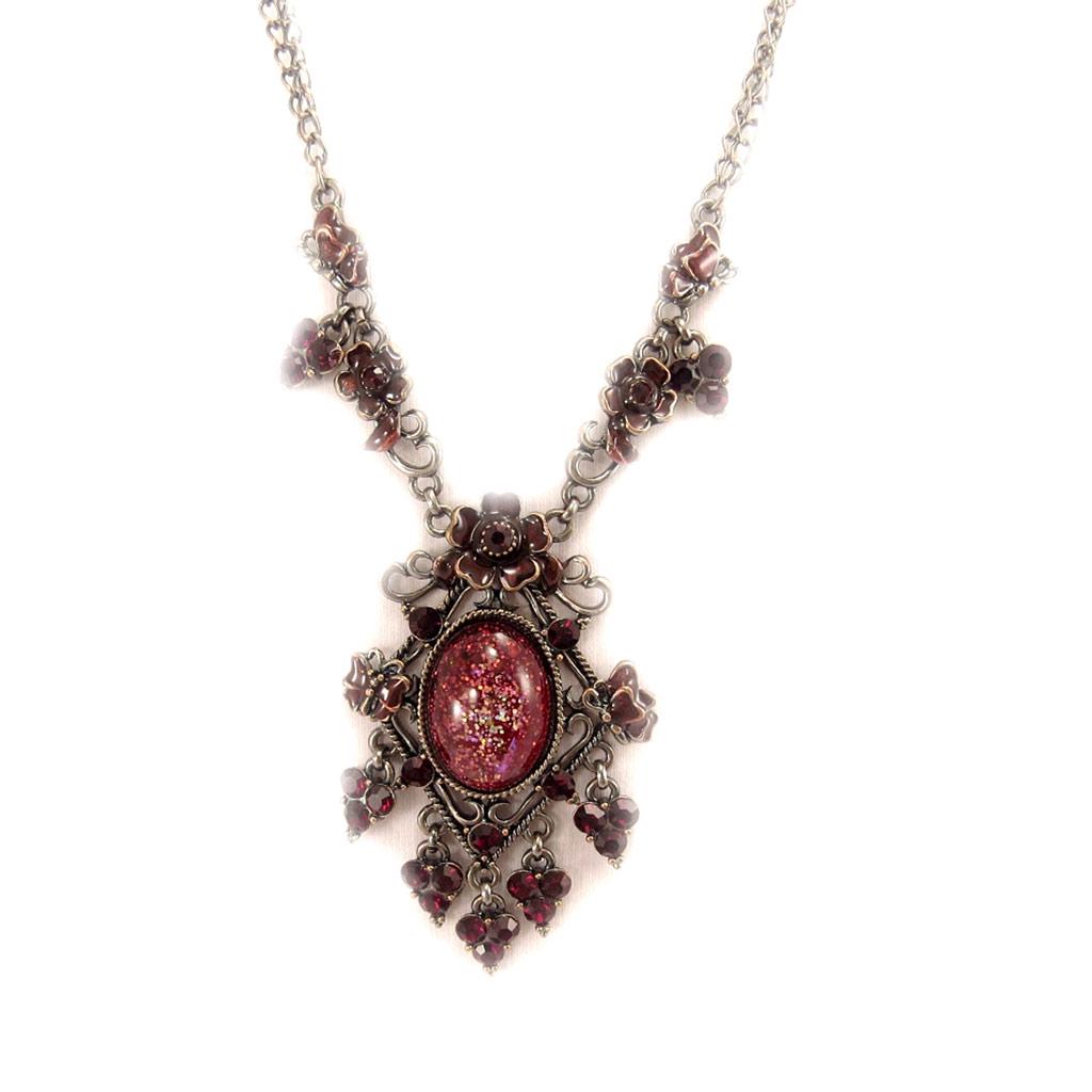 Les Trésors De Lily [D6107] - Designer Necklace 'Royal Givré' Red