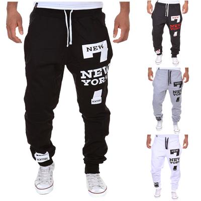 Men's Fashion Number Letter Printed Pants Casual Pants Sports Pants
