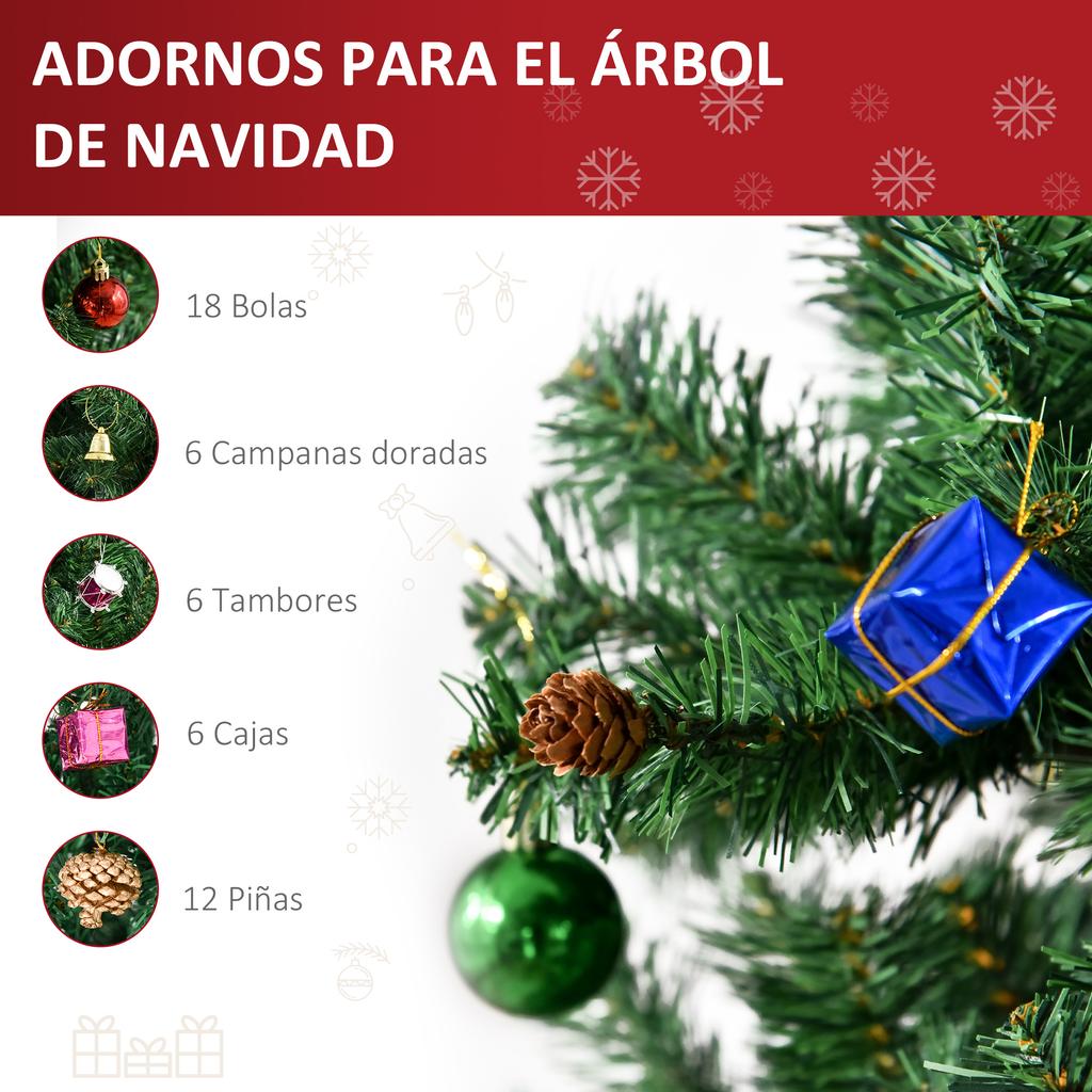 Artificial Christmas Tree 180 cm with 624 Branches Ornaments Pinecones Christmas Decoration for Indoors Green