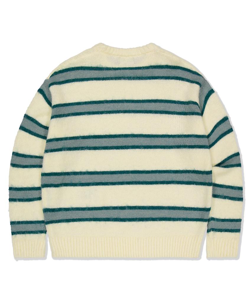 MAHAGRID Hairy Stripe Knit Sweater Ivory(Mg2Ffmk600A)