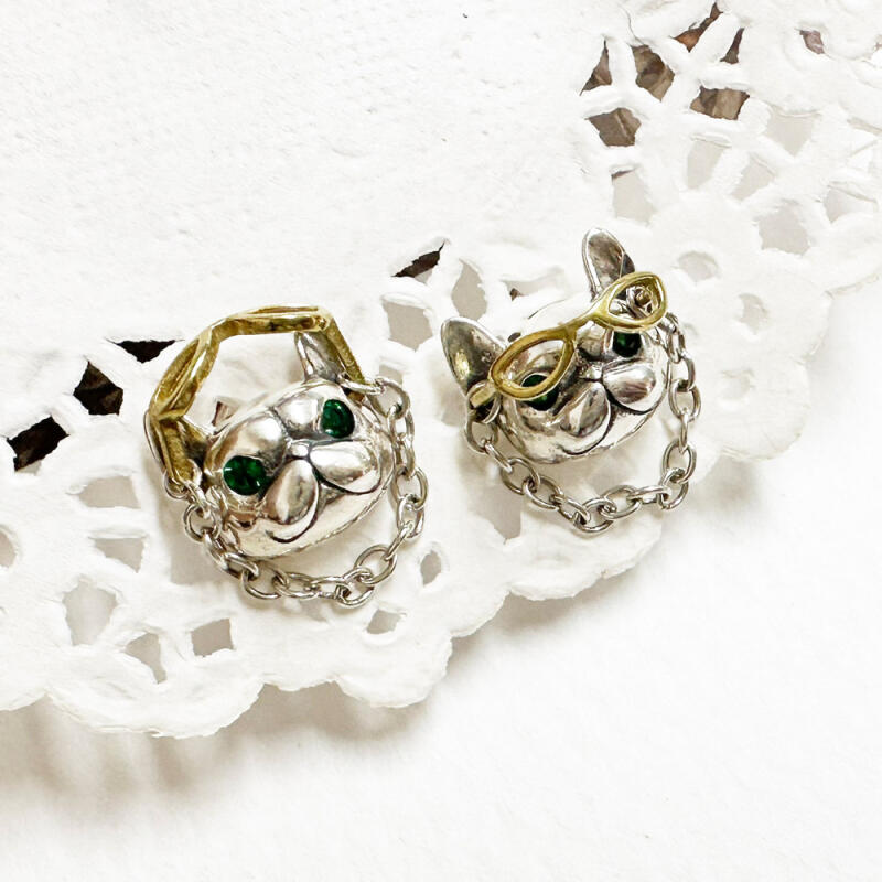 

925 Silver Earrings Funny Dog E002 Sterling Silver Earrings