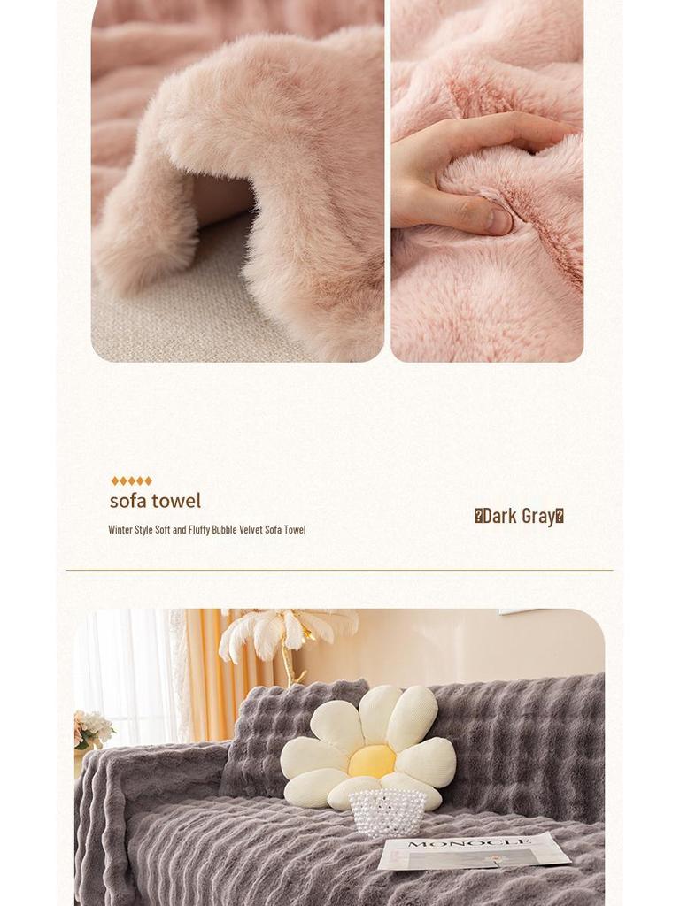 Verdickter Sofaüberwurf aus Kaninchenfellfleece – Weich, flauschig, fusselt nicht und wärmt für Herbst und Winter