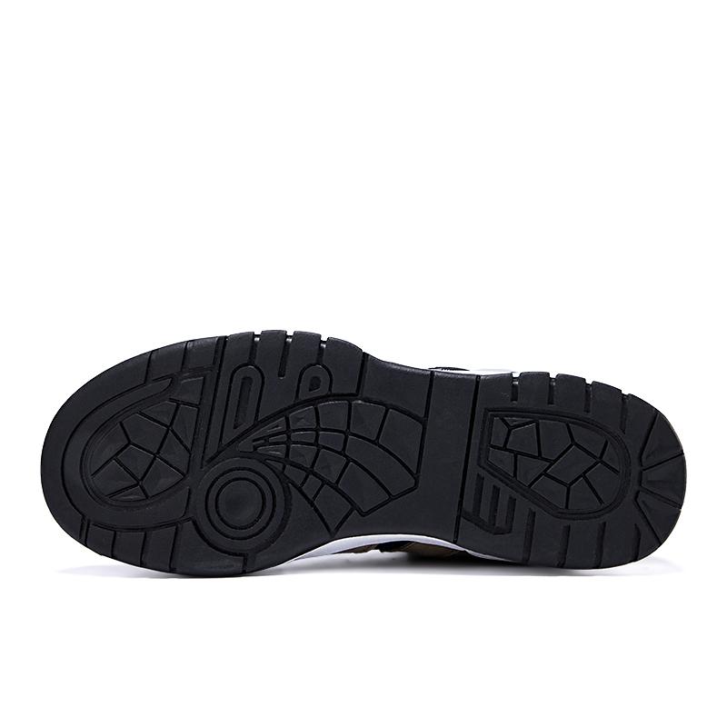 Autumn/Winter UNISEX Plus Velvet Motorcycle Boots Large Size Rotating Buttons Deoxy Leather Anti -sliding Collision Ride Boots Sneaker for Men