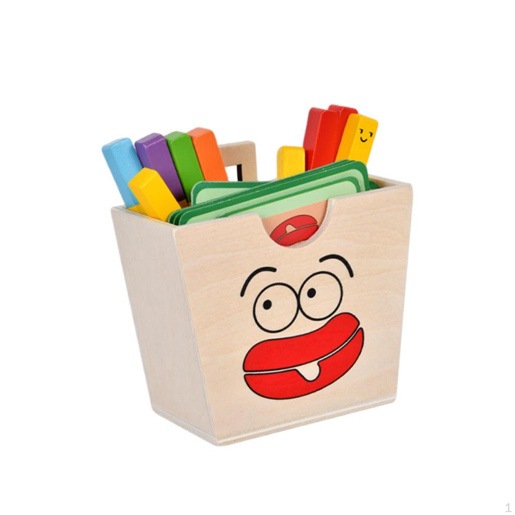 Food Stacker Toy Color Recognition Children Wooden Puzzle Wood Game for Birthday Gift