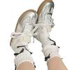 2025 Summer New Trend Versatile Silver Lace Breathable Low-top Board Shoes Casual Little White Shoes German Training Shoes Women