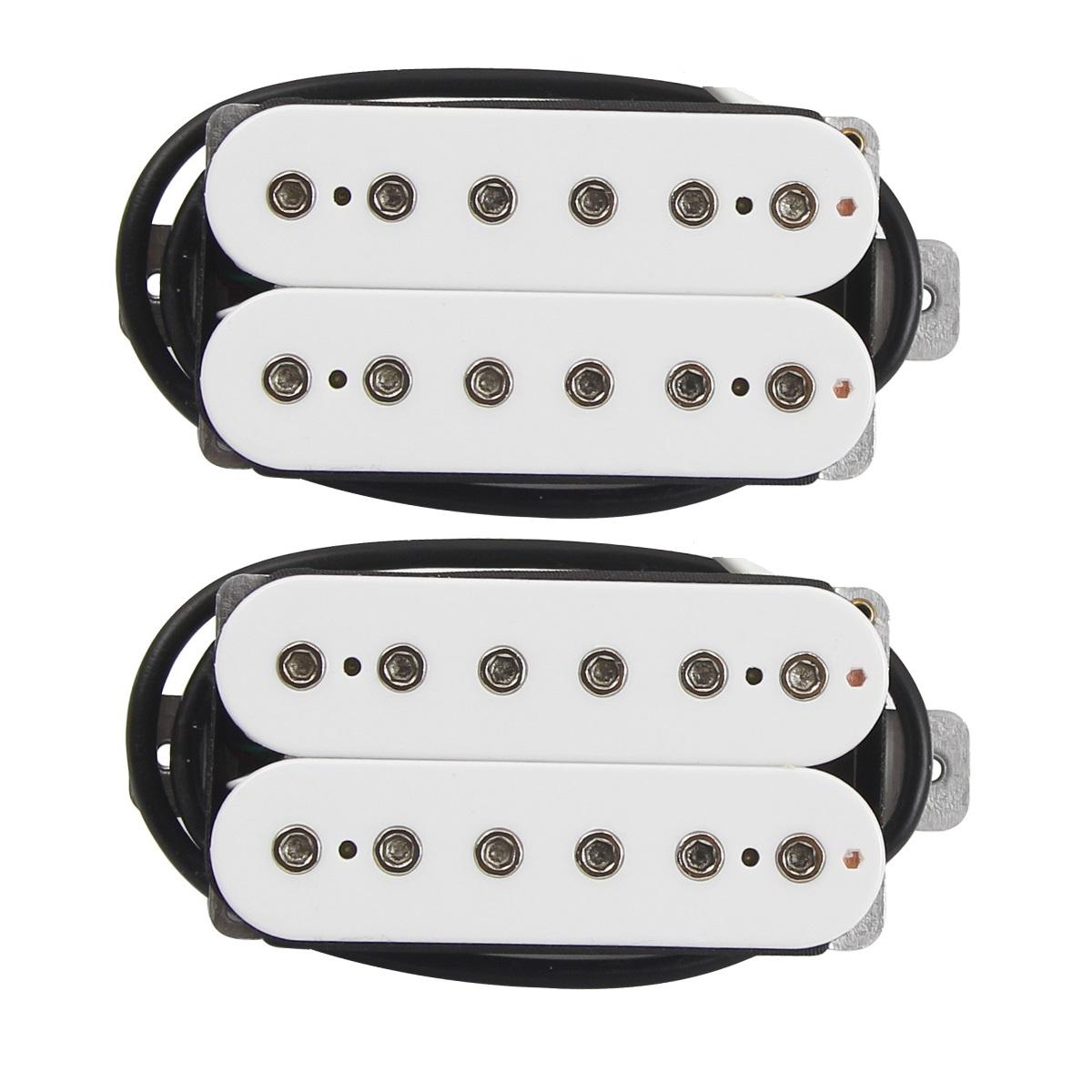 FLEOR Set of Humbucker Pickup Electric Guitar Pickup Neck Bridge Set Ceramic Magnet Guitar Parts, Black / White Choose