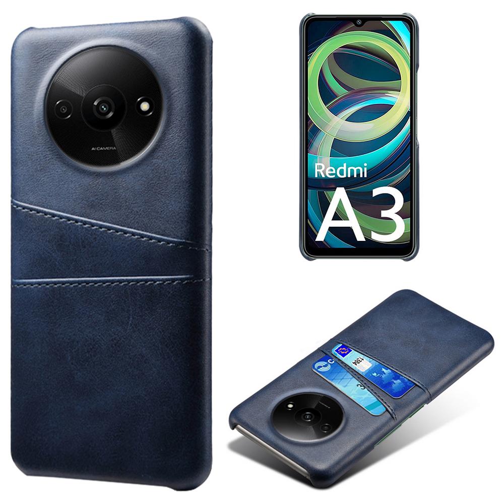 For Xiaomi Redmi A3 4G/Poco C61 4G Case Card Slots PU Leather Coated PC Hard Phone Cover