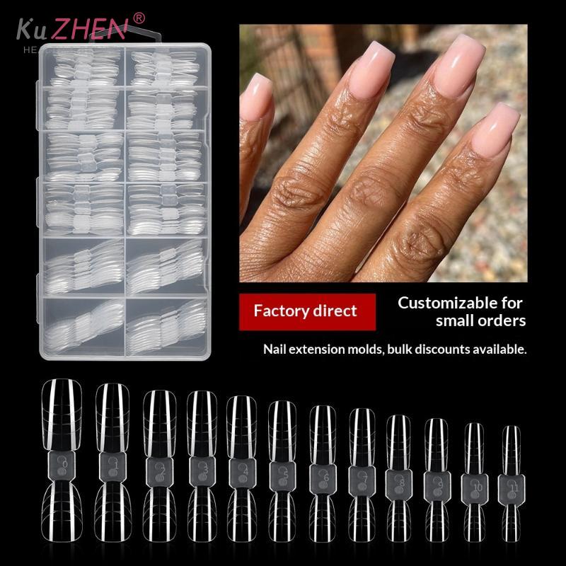 150Pcs French Dual Forms 2In1 Nail Molds With Scale Double-ended Full Cover Nail Extension Building Gel Mold Nail Forms Nail Art