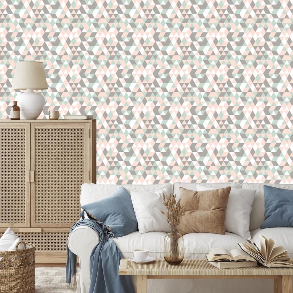 Geometric colorful pattern wallpaper for living room and bedroom 50x1000
