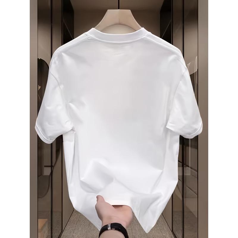 European Size Men's Versatile Crew Neck Short Sleeve T-Shirt,Ins-Style Streetwear Brand Summer Short Sleeve Printed Graphic Tee,Couple's Top