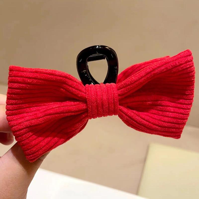 

Новая винтажная заколка для волос с красным бантом, женская заколка для волос, модный дизайн, заколки для волос с когтями для женщин, вечерние зажимы в форме акулы, аксессуары для волос, головные уборы