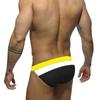 Men's High Slit Sexy Triangle Swimming Trunk Quick Dry Drawstring Color Blocked Beach Shorts