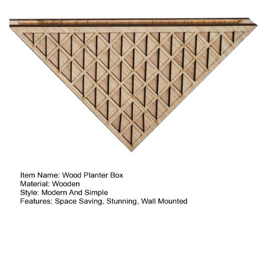 Wood Planter Box for Indoor Plants Wall Mounted Boho Hanging Planter Small Triangle Shaped Flower Pot for Living Room Bedroom Kitchen Office Home Wall