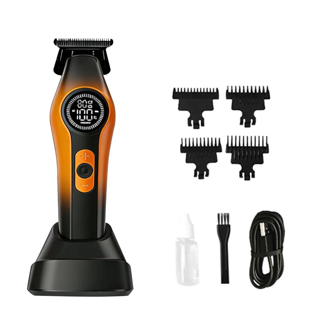 Pro Brushless Motor Hair Clipper with LCD Display, Multi-Speed Adjustment, Charging Base, Electric Trimmer for Barber Shop and Home Use