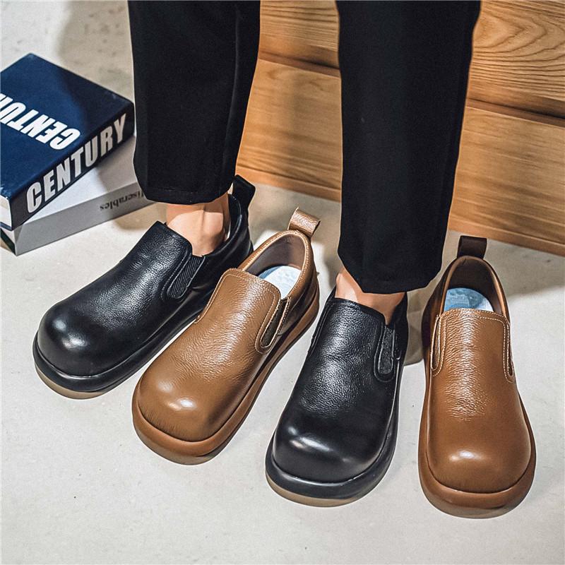 Fashion Men Casual Shoes Luxury Brand Man Loafers Black Leather Shoes Formal Business Shoes Lightweight Walking Shoes Boat Shoes