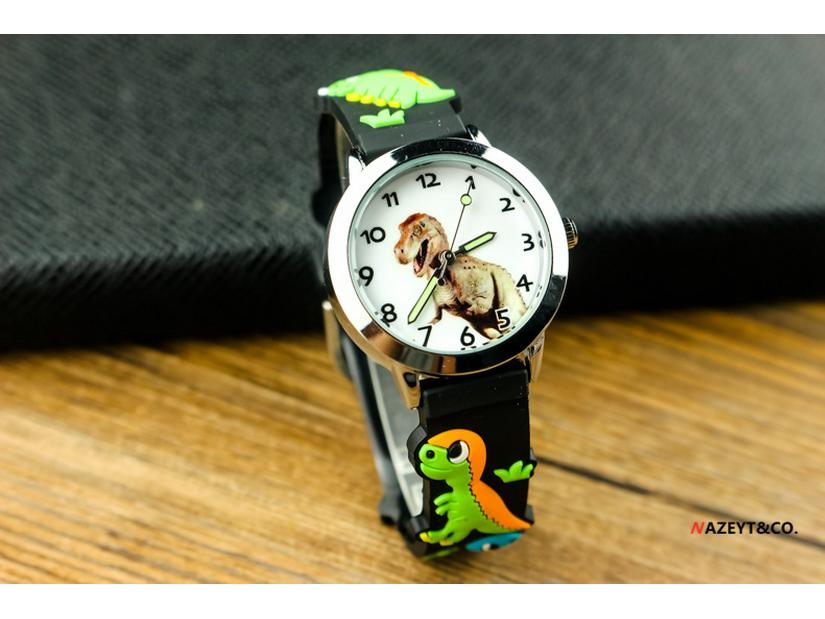 Cute 3D Dinosaur Waterproof Kids' Quartz Watch – Korean Style T-Rex Wristwatch for Kindergarten Boys