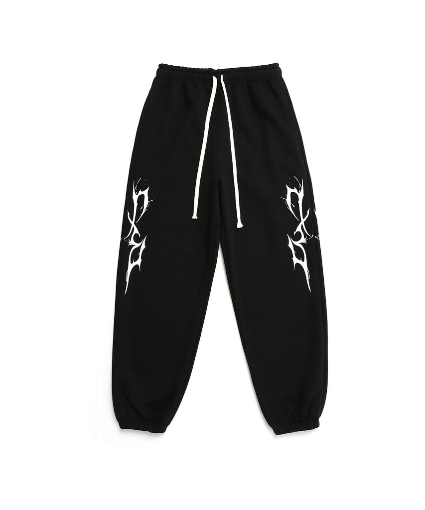 D.XO.H (Summer Fabric Added) Thunder Logo Pants Black