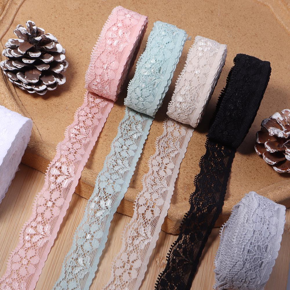 10Yards/Roll 2cm Lace Ribbon Hollow Out Lace Trim Ribbon For DIY Christmas Wedding Party Garment Sewing Gifts Wrapping Decor