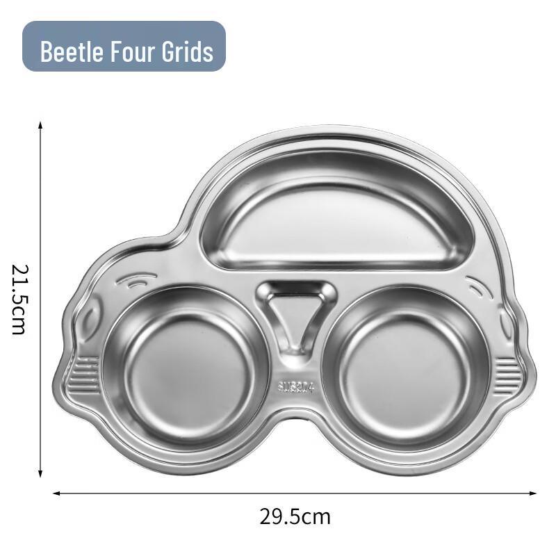 304 Stainless Steel Partitioned Cafeteria Plate Set Pack of 5