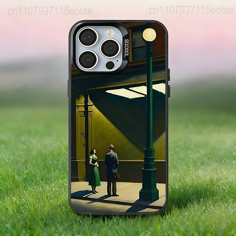 

E-edward H-hopper Artwork Phone Case For iPhone 17,16,15,14,13,12,11,Pro,Max,Plus,E,Air,Mini Black IMD Cover iPhone15promax