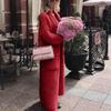 Frauen Frühling Herbst Mit Kapuze Strickjacke Pullover Stricken Pullover Einfarbig Warm Halten Pullover Lose Beiläufige Mode Langarm Pullover
