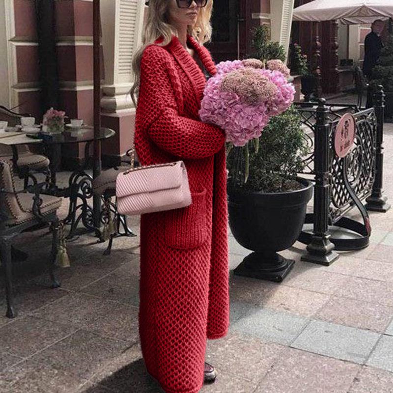 Frauen Frühling Herbst Mit Kapuze Strickjacke Pullover Stricken Pullover Einfarbig Warm Halten Pullover Lose Beiläufige Mode Langarm Pullover