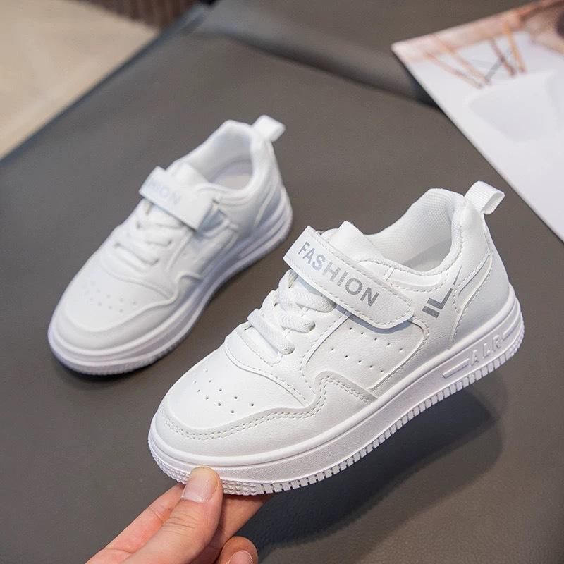 Children's white shoes Student campus summer mesh spring and autumn leather white boys shoes sneakers Girls board shoes