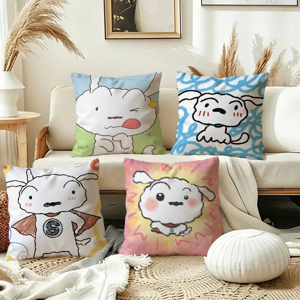 Cartoon C-Crayon S-Shin-chan Nohara Shiro Maple Design Cushion Cover Happy Autumn Harvest decor Holiday Decorati Pillow Cover