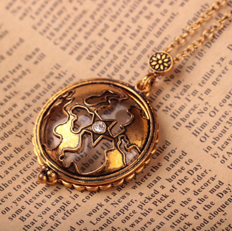 Monoculo Vintage Chain Magnifying Glass  Necklace Pendant  Gift Metal Magnifier 2.5X