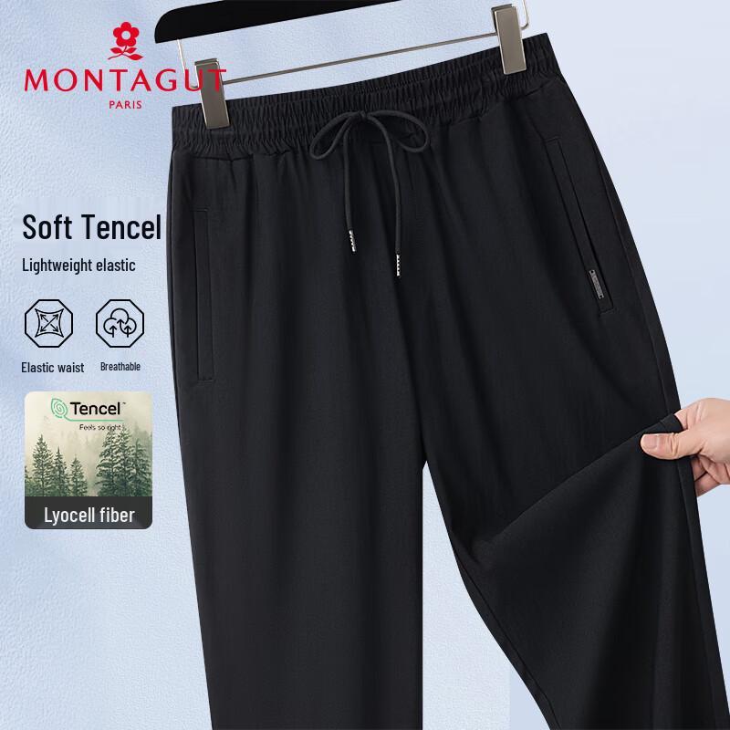 

MONTAGUT Men s Spring/Autumn Casual Cotton-Blend Business Mid-Waist Pants 2XL