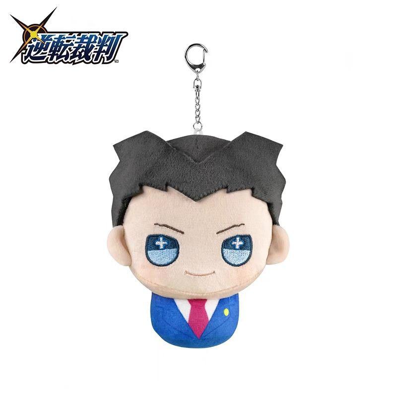 Anime Ace Attorney Phoenix Wright Plüschpuppe Cartoon Miles Edgeworth Mei Karuma Ichiyanagi Plüsch Anhänger Schlüsselanhänger Spielzeug Kindergeschenk