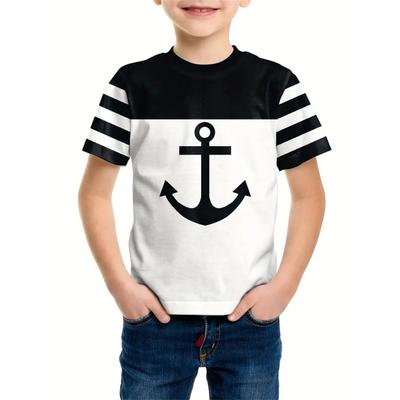Retro Fishhook Flag 3d Print Top Tee Shirt Kids Boys Clothes Short Sleeve Casual Children's Clothing Fashion T Shirt