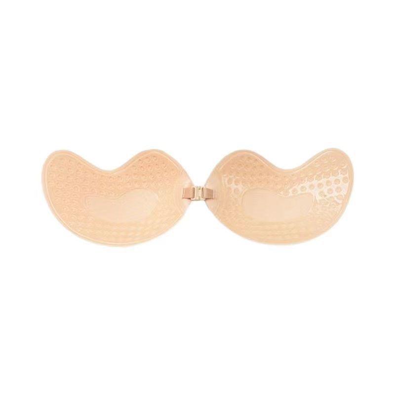 Mango Silicone Strapless Invisible Bra with Front Buckle and Nipple Stickers for Wedding Dress