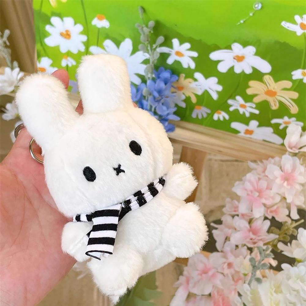 Kawaii Miffy Cute Plush Pendant Cartoon Rabbit Winter Series Snowman Versatile Backpack Decoration Key Chain Girl Festival Gift