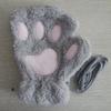 Adorabili guanti di peluche a forma di zampa di gatto, guanti di peluche, caldi e morbidi, senza dita, morbidi, da orso, guanti da costume, mezze dita