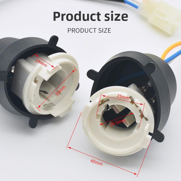 Motorcycle headlight BA20D bulb connector base adapter, built-in LED, dual touch, double claws, headlight socket Light socket