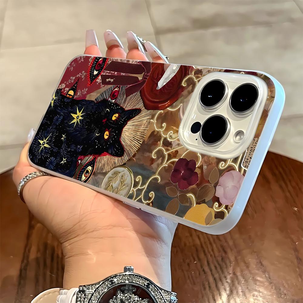 

Glasses + Black Cat Phone Case For IPhone 17Air 16 15 Plus 15 14 13 12 11 Pro Max Anti-Drop Cover Fundas iphone 11 Pro