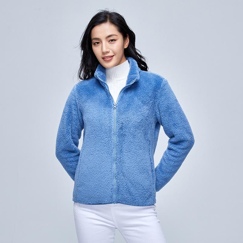 Unisex Lambswool Jaquette: Stand Collar Polar Fleece Coat for Autumn and Winter