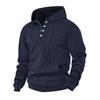 Autumn and Winter Men's T-shirt Casual Long-sleeved Solid Color Hooded Button Fashion Casual Bottoming Shirt Sweatshirt Top