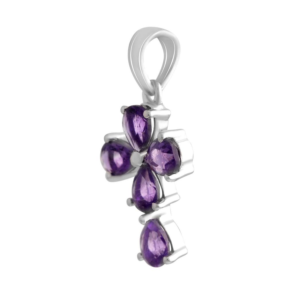 Silver Cross with Amethyst 1.46ct (2139126)