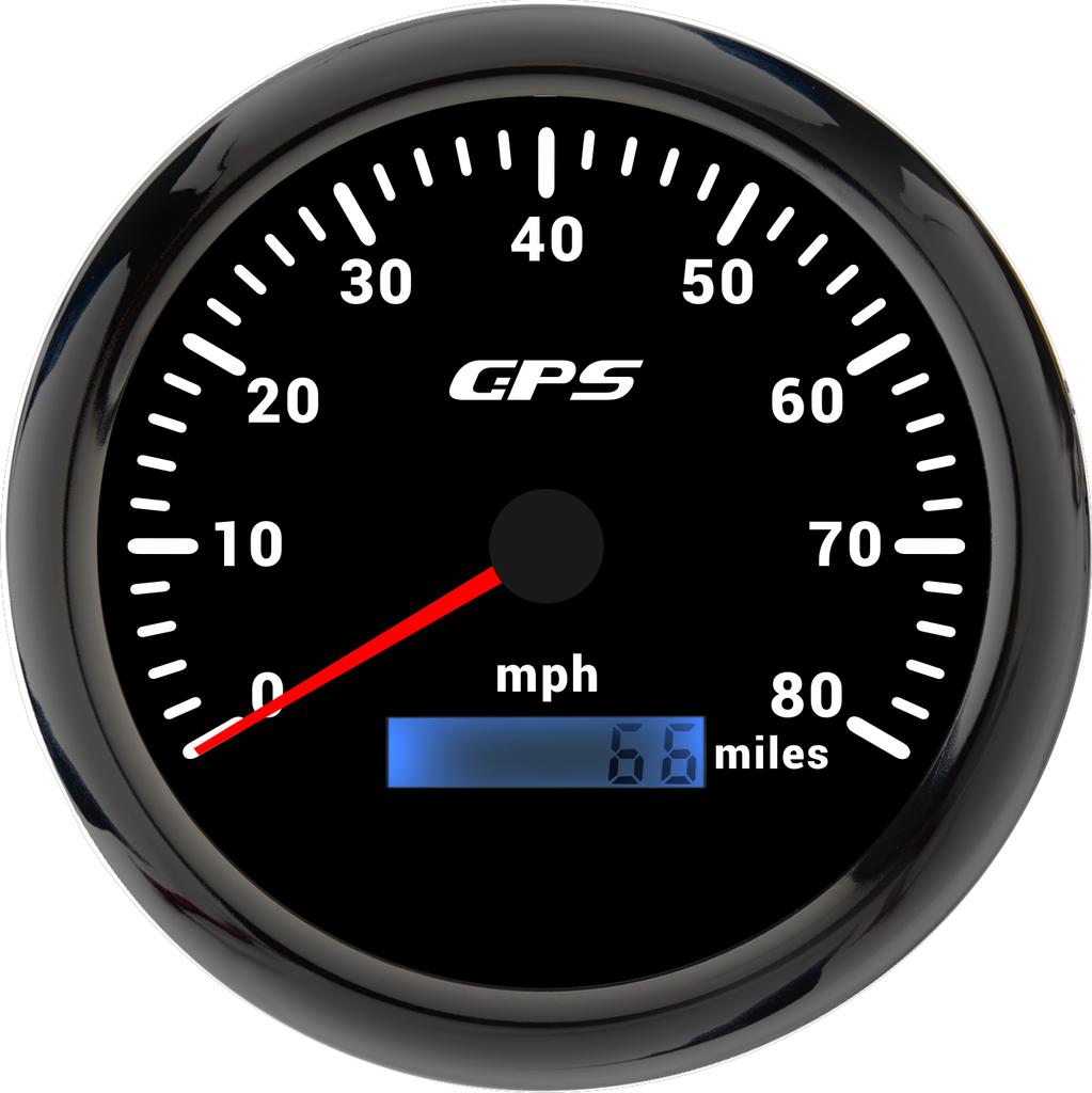 80/120/160MPH 110mm Speedometer GPS Car Odometer Tachometer 7 Color Light Digital Speed Gauge with GPS Antenna Fit Boat Marine