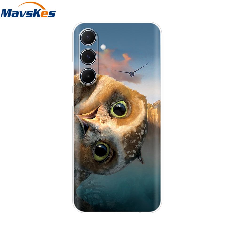 For Samsung Galaxy M35 5G Case Cute Cat Flower Painted Phone Cases For Samsung M35 Case M 35 SM-M356B Silicone Clear TPU Fundas